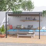Outdoor Pergola Retractable Canopy Wall Mounted Gazebo