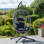 Wilton Hanging Swing Single Egg Pod Chair | One Size | Dark Grey