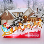 2.7m W Christmas Inflatable Santa Sleigh & Reindeer Outdoor Decorations With Led Lights