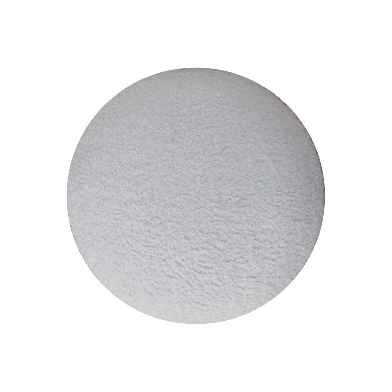Solid Mango Wood White Boucle Mushroom Footstool