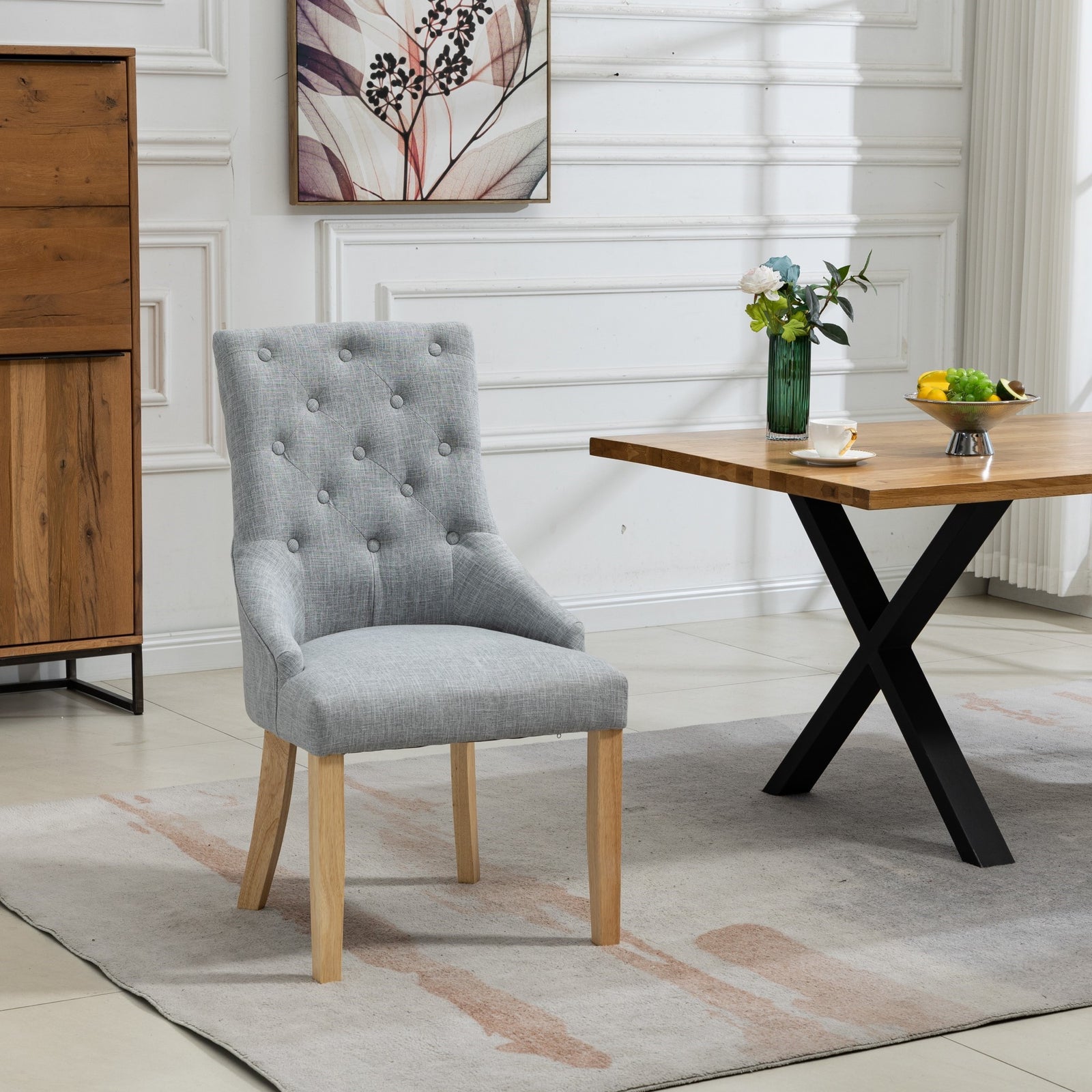 Set Of 2 Ravenna Fabric Dining Chairs
