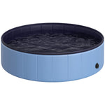Pawhut Pet Paddling Pool Cat Dog Indoor/ Outdoor Foldable 120cm Diameter | Blue