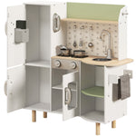 Toy Kitchen Playset W/ Phone, Ice Maker, Stove, Sink - White