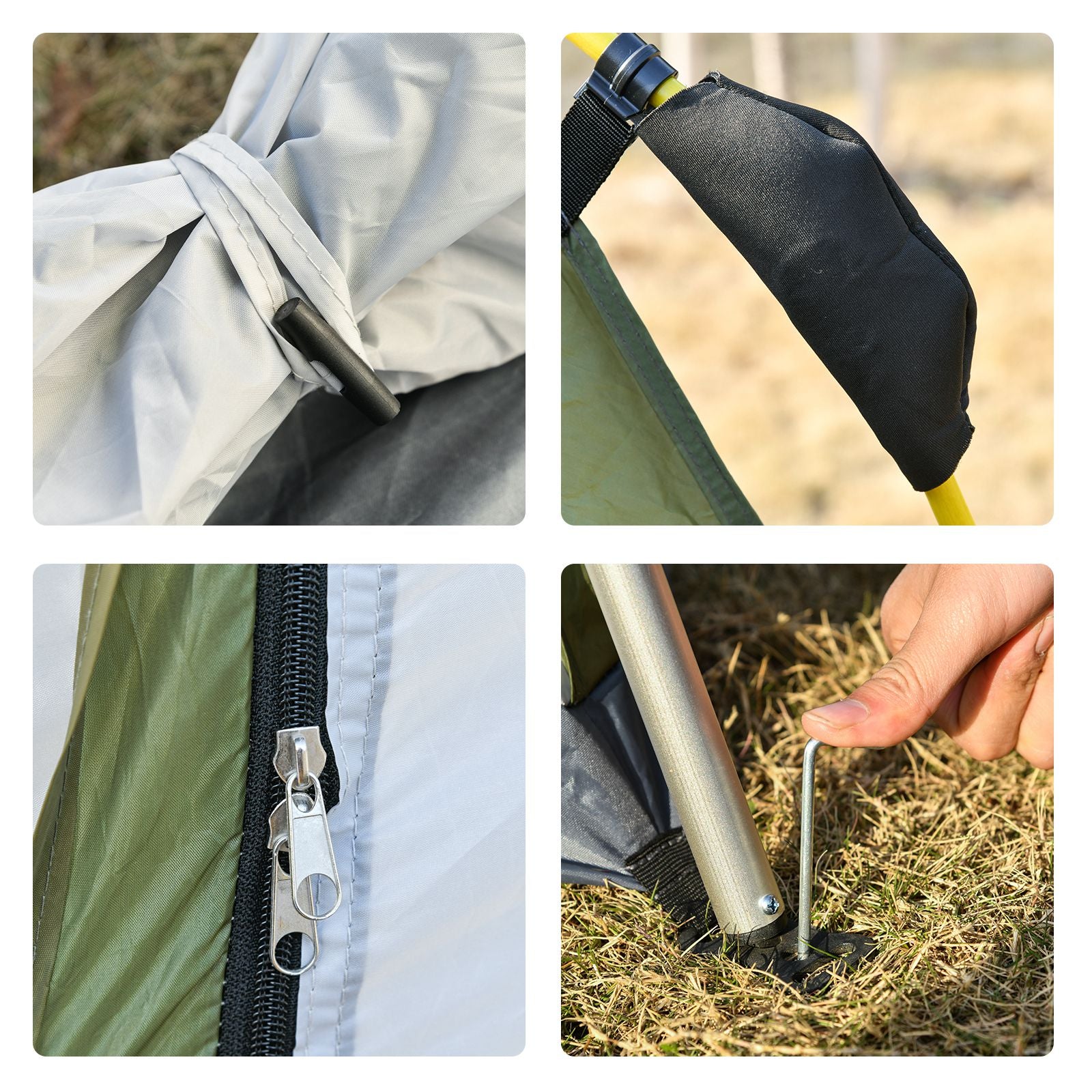 3 Man Pop Up Tent Automatic Camping Backpacking Dome Shelter | Green