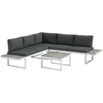 4 Pcs Garden Set 5-level Recline Sofa & Table