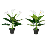 Artificial 55cm Calla Lily Flower Set Of 2 For Indoor Decor
