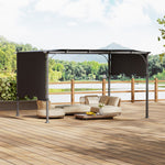 3x 3m/3x 4m Retractable Pergola With Pa-coated Polyester Canopy Outdoor Sun Shade Shelter With Steel Frame For Patio | 3m x 4m | Dark Grey
