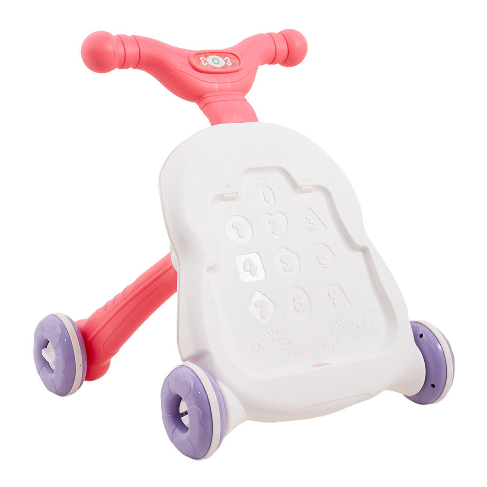 2-in-1 Baby Walker And Baby Interactive Entertainment Game Table | Pink