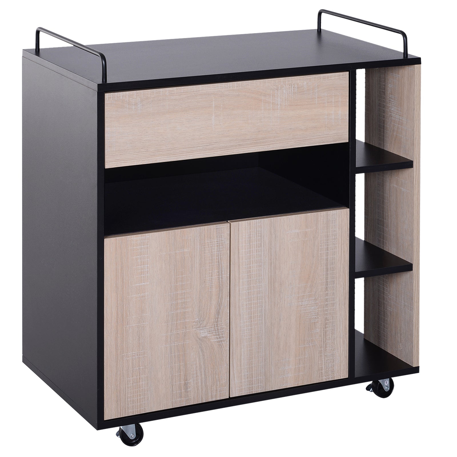 HOMCOM Rolling Kitchen Storage Trolley Cart Cupboard Island Shelves