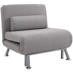 Single Folding 5 Position Convertible Sleeper Chair Sofa Bed | One Size