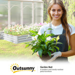 Galvanised Raised Garden Bed, 240x120x30cm Raised Bed | Silver