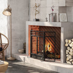 3 Panel Folding Freestanding Fireplace Screen With Door