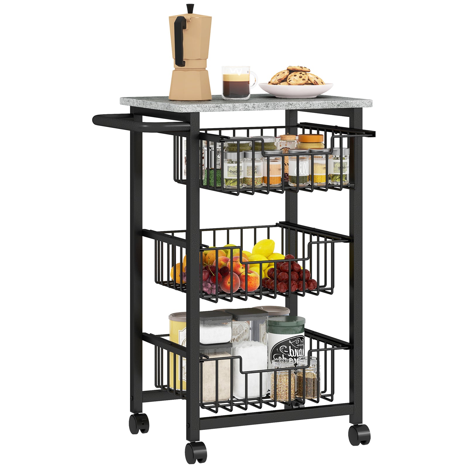 3-tier Kitchen Island, Baskets