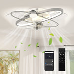 Ceiling Fan With Light And Remote & App Control Led Ceiling Fan Light | Silver