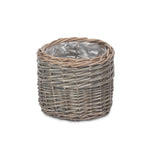 Wicker Round Antique Wash Planter | Small