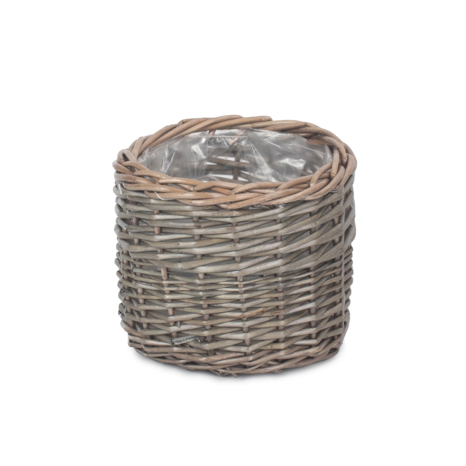 Wicker Round Antique Wash Planter | Small