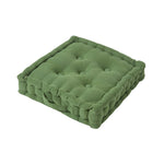 Rajput Ribbed Cotton Floor Cushion | 40cm x 40cm | Dark Olive