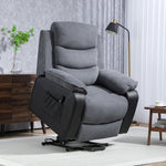 Power Lift Recliner Chair With Remote Control 2 Side Pockets | One Size | Gray