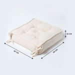 Cotton Dining Chair Booster Cushion | 40cm x 40cm | Cream
