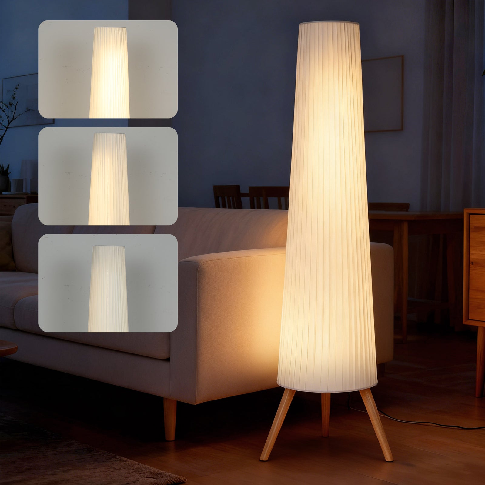 Dimmable Standing Lamp With Foot Switch | Natural