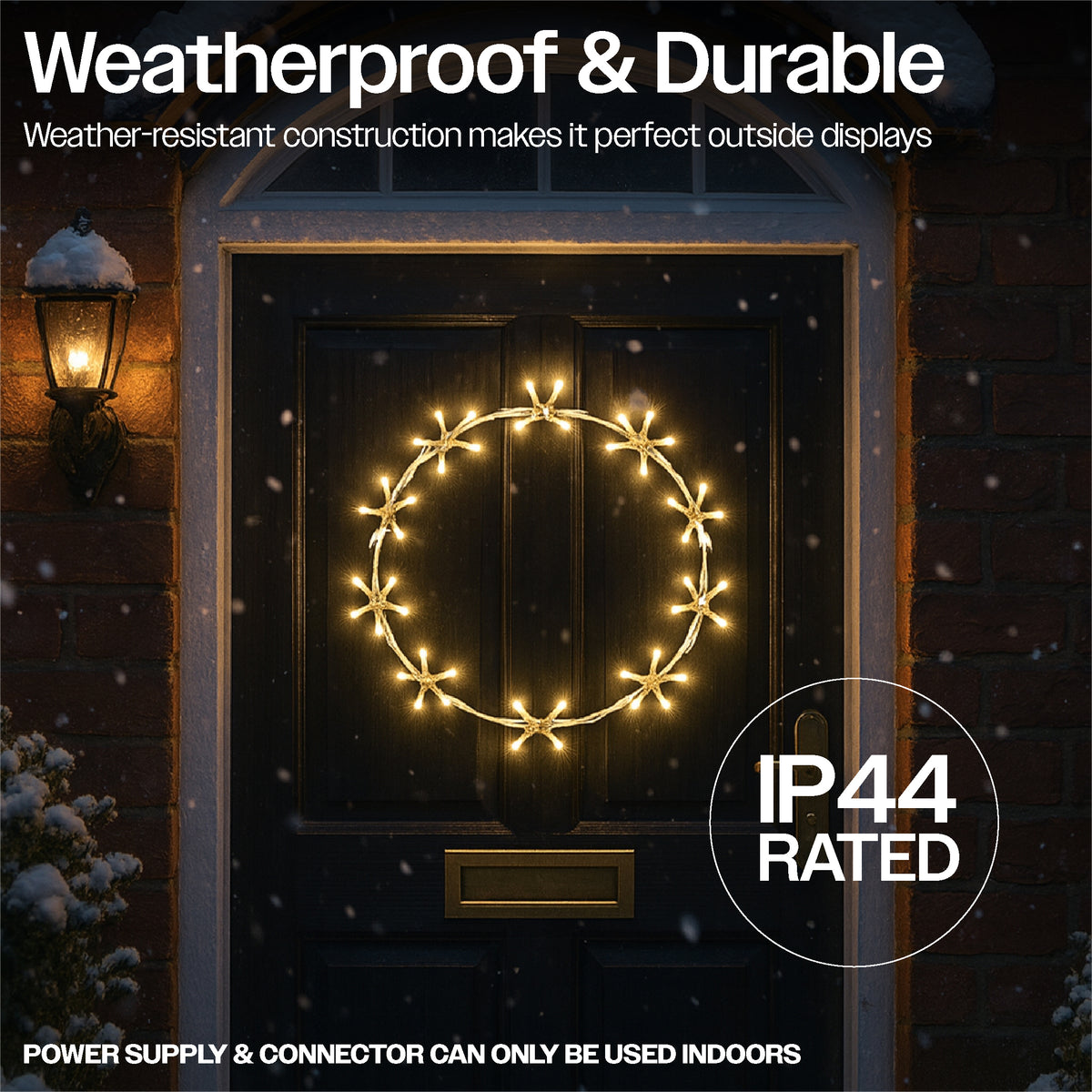 Xmas Haus 44cm 78warm White Led Metal Ring 3m Lead Outdoor