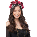 Red Rose & Skeleton Hand Headband