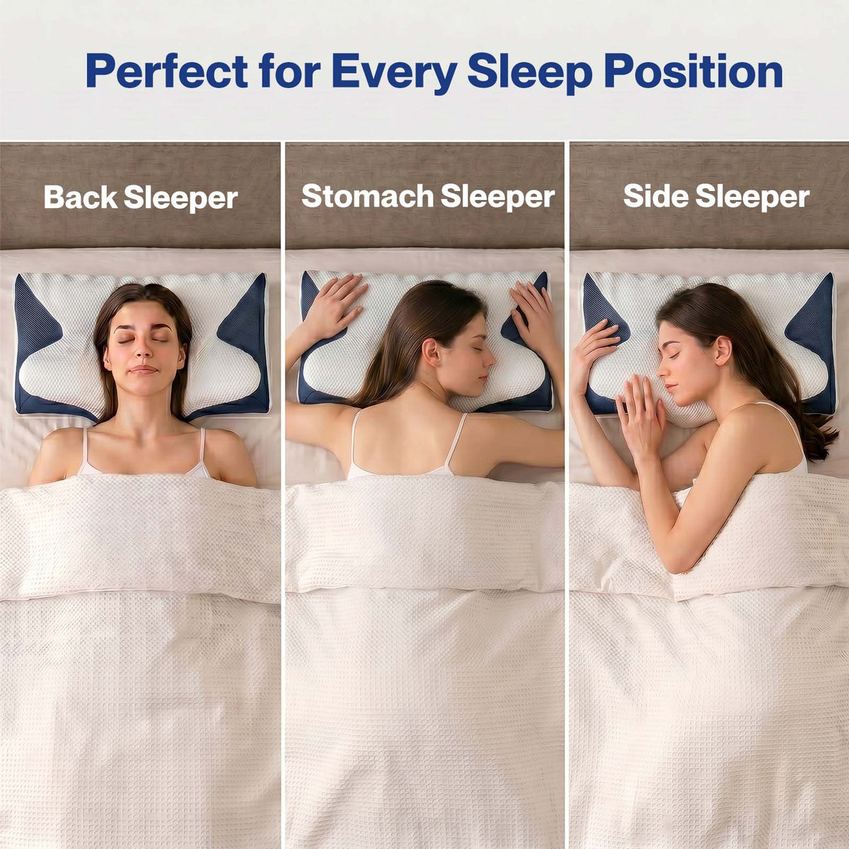 Lavio Cervical Contour Memory Foam Pillow Side Sleeper For Neck Pain Relief