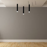 Carbon Black Led Pendant Lamp 3x5w Eye Catching Contemporary Cylindrical Lights With Built In Low Consumption Light Source