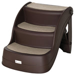Foldable Pet Stairs 3 Steps With Non-slip Mats For Small Dogs | Brown