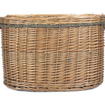 Wicker Oval Rope Handled Log Basket | Set-of-2 | Brown