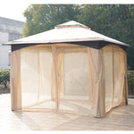 3.2x3.2m Gazebo, Double Roof, Netting, Steel Frame