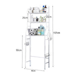3 Tiers Metal Bathroom Organizer Over Toilet Rack Storage Shelves | White