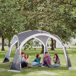 Dome Tent For 6-8 Person Camping Tent W/ Zipped Mesh Doors Lamp Hook | Grey