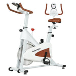Exercise Bike, Quiet, Adjustable Seat, Lcd Monitor | White