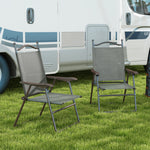 2pcs Folding Chair With Armrest, Breathable Mesh Fabric Seat | Dark Gray