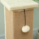 81cm Cat Scratching Post W/ Sisal Rope, Hanging Ball Soft Plush | Beige