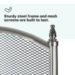 Livivo Freestanding 4 Panel Fireplace Screen Nickel Mesh Fire Spark Protector