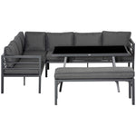 8-seater Aluminium Garden Dining Sofa Set