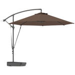 Garden Cantilever Parasol W/ Cover Weighted Base Wind Strap | Brown