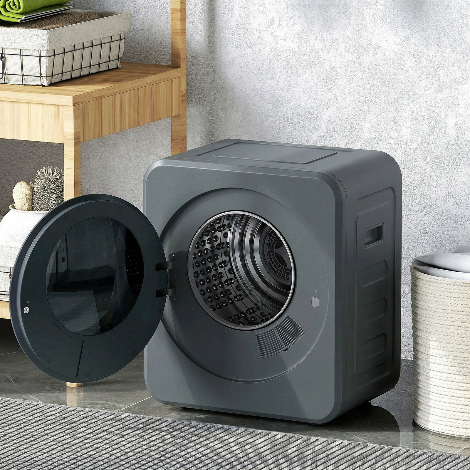 800w Compact Dryer Machine, 4kg Small Vented Tumble Dryer | Grey