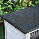 Rabbit Hutch W/ Removable Tray Openable Top For Indoors & Outdoors Grey