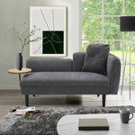 Linen Chaise Lounge With Tray Table