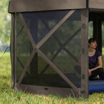 3 X 3(m) Hexagon Pop Up Gazebo With 5 Sides, Netting | Brown
