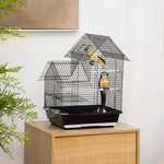 Metal Bird Cage, With Plastic Perch, Swing Ring, Handle, 39 X 33 X 47cm