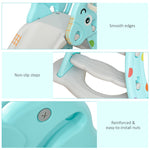 2 In 1 Kids Slide With Basketball Hoop 18 Months -4 Years Old Deer Blue