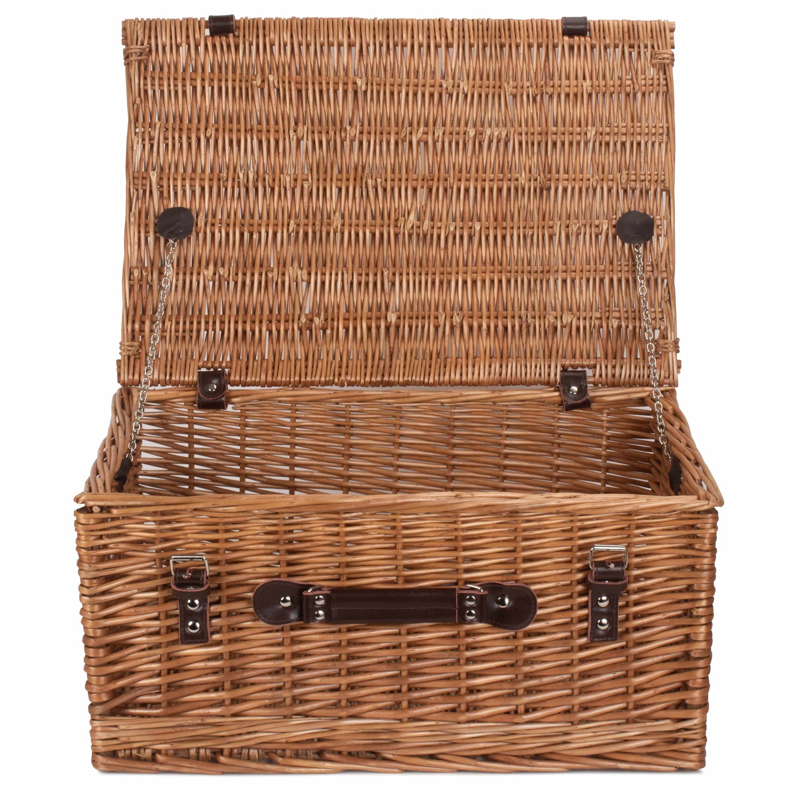 Wicker Double Steamed 51cm Picnic Basket | Brown