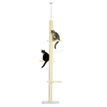 260cm Height Adjustable Floor-to-ceiling Cat Tower W/ Anti-slip Kit