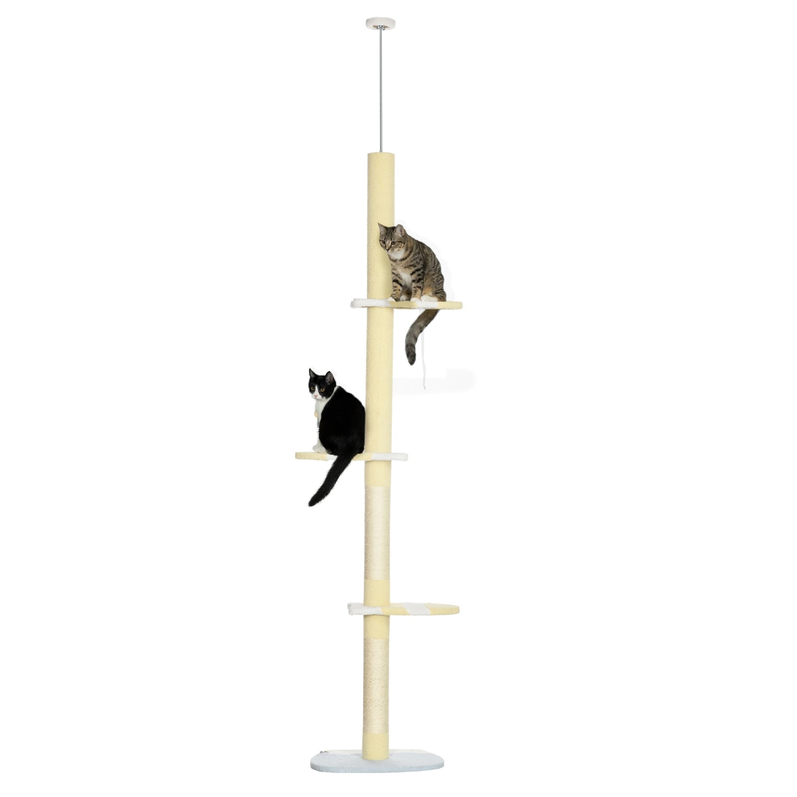 260cm Height Adjustable Floor-to-ceiling Cat Tower W/ Anti-slip Kit