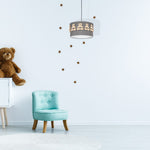 Mis Grey Pendant Lamp 1xe27 Beautifully Hand Made From Contemporary Grey Fabric With Natural Wooden Teddybears