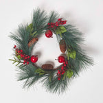 HOMESCAPES Red Apple And Berries Christmas Wreath